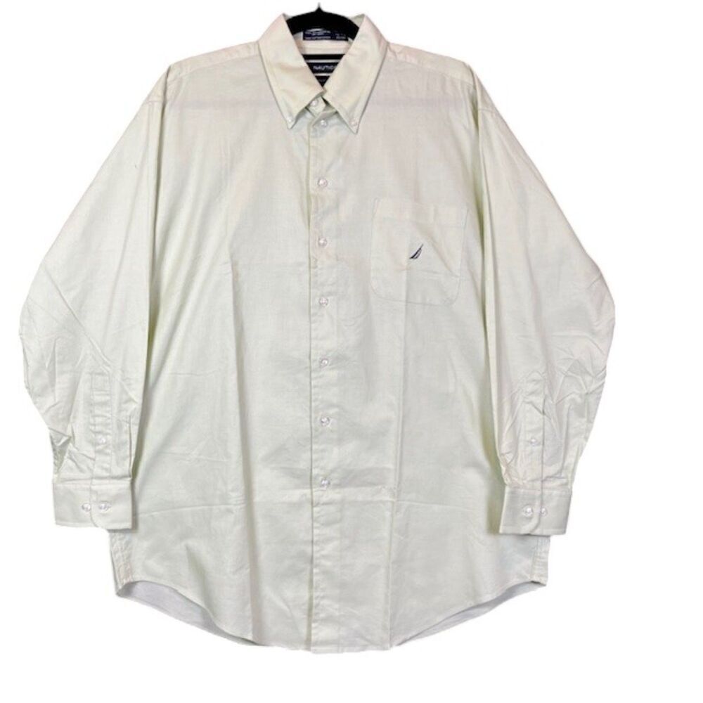 Nautica Men's Vintage Oxford Light Green Button Down Shirt‎ Size 16 1/2 32-33